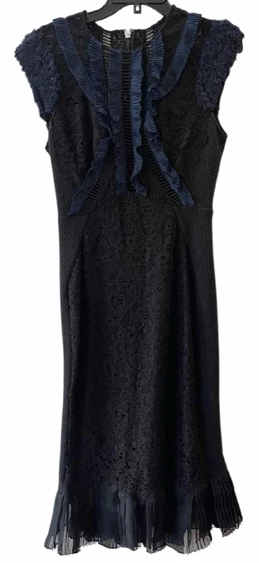 Rebecca Taylor black and navy Size 4 Vien Lace Dress Lace Dress Casual