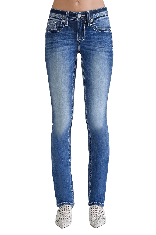 Miss Me Women's Mid Rise Straight Jeans