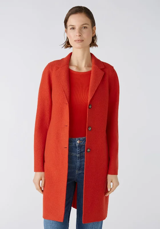 OUI Mayson Boiled Wool Jacket, Aura Orange Women's summer jackets