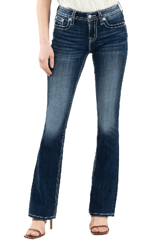 Miss Me Women's Plaid Nights Bootcut Jeans