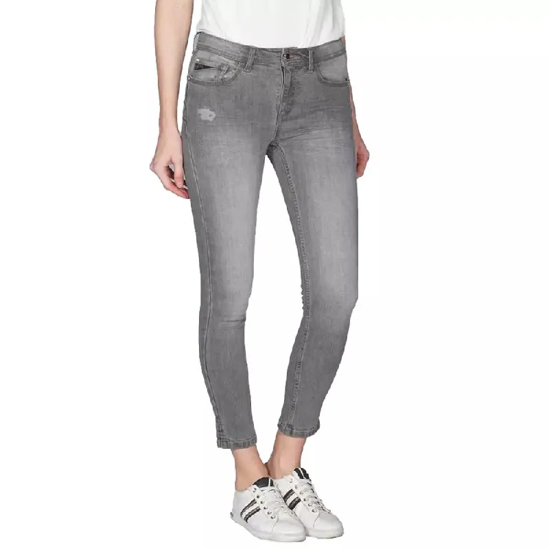 Chic Gray Push-up Jeggings For Effortless Style