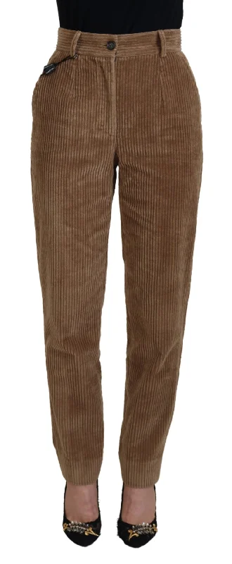 Elegant Brown Corduroy Pants For Sophisticated Style