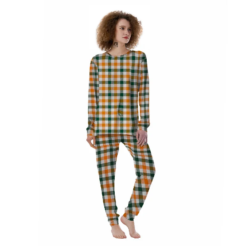 Buffalo Check St. Patrick's Day Print Pattern Women's Pajamas Best pajama sets for lounging