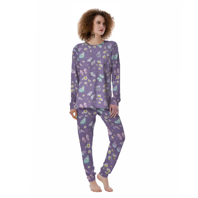 Butterfly Spring Print Pattern Women's Pajamas Sleepwear pajama sets