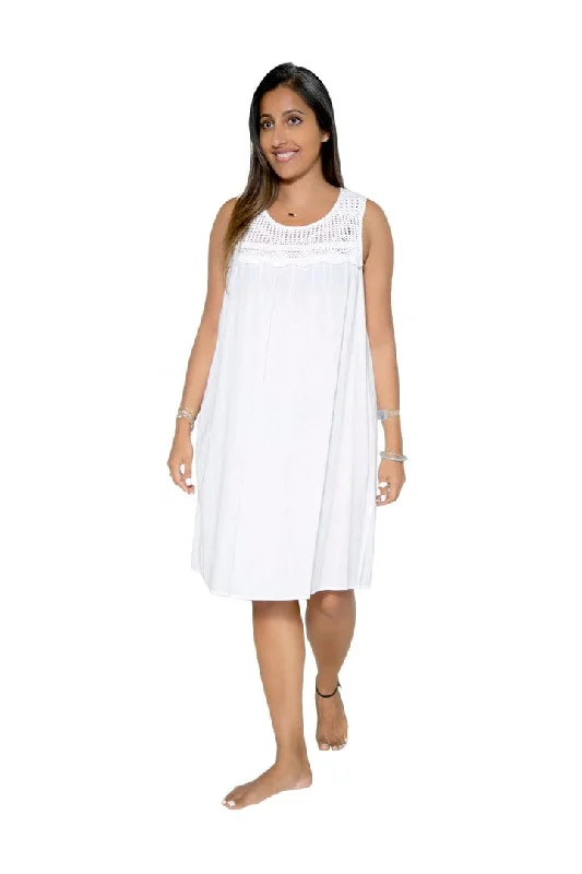 La Cera Crochet Yoke Chemise Best pajama sets for honeymoon