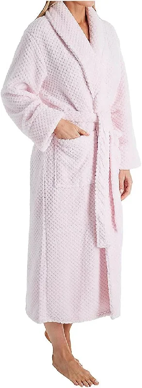 La Cera Honeycomb Pattern Fleece Robe Silk pajama sets