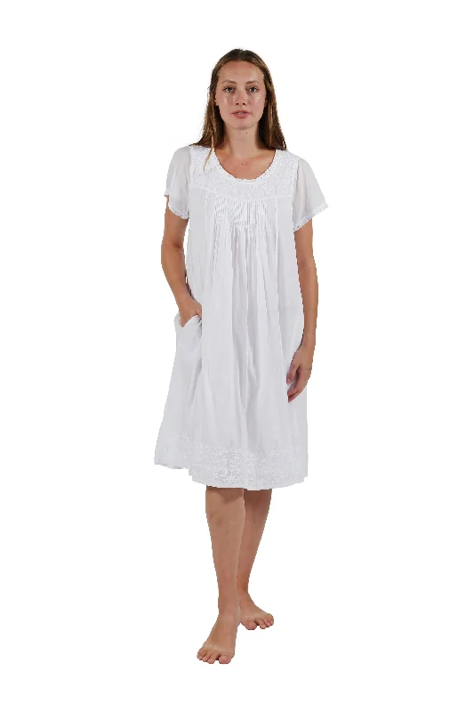 La Cera Short Sleeve Embroidered Gown Budget-friendly pajama sets