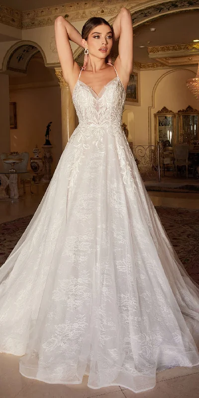 Andrea & Leo A1102W A-Line Chantilly Lace Wedding Gown Vintage Style Dress