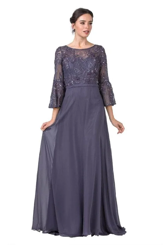 Aspeed Design M2346 - Lace Illusion Quarter Sleeve Formal Gown Boohoo party dresses