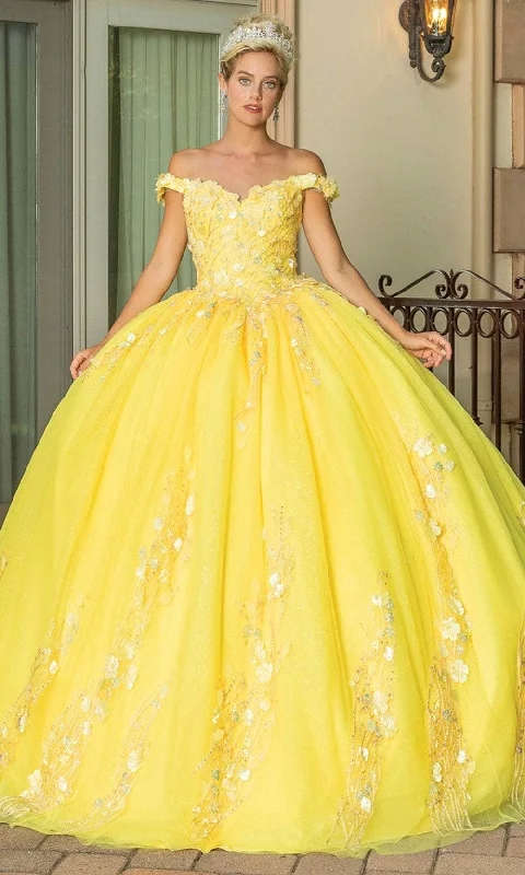 Dancing Queen 1775 - Sweetheart Floral Appliqued Ballgown Flowy party dresses