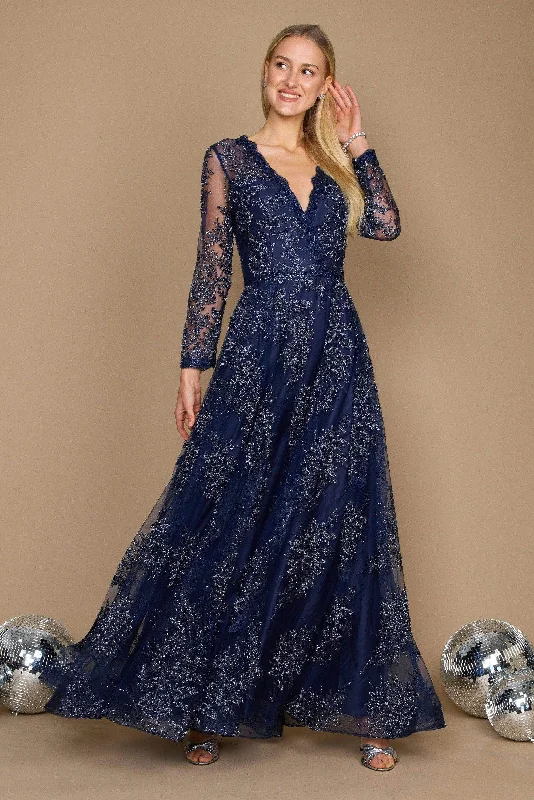 Dylan & Davids DD1260 - Long Sleeve Beaded Lace Formal Gown Revolve party dresses