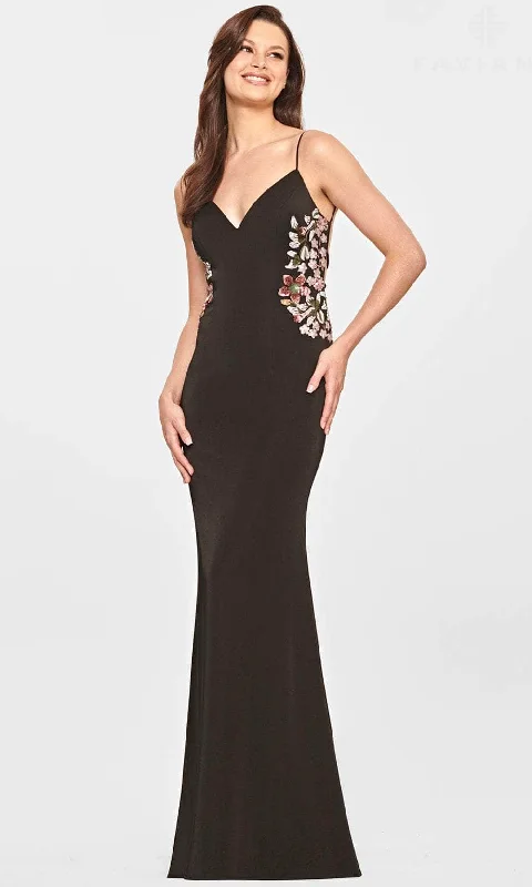 Faviana S10859 - V-Neck Open Back Evening Gown Outdoor party dresses