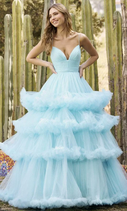 Sherri Hill 55769 - Ruffled Sleeveless Prom Gown Knitted party dresses