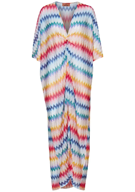 Long Cover Up Kaftan Multicolour Off-shoulder maxi dresses