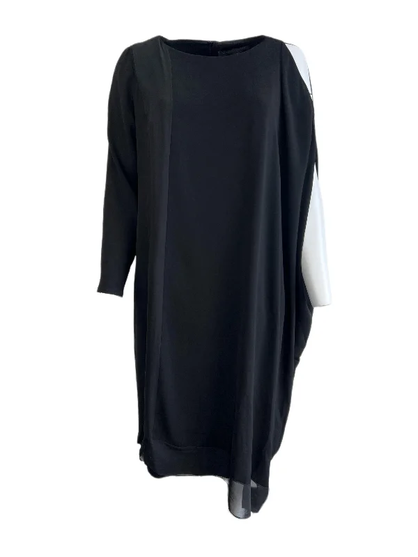 Marina Rinaldi Women's Black Diana Long Sleeve Shift Dress NWT Edgy maxi dresses