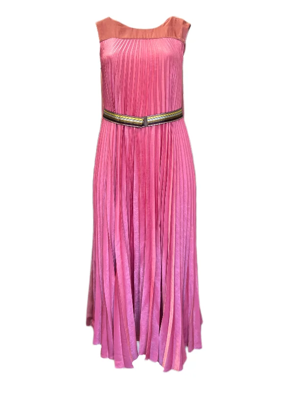 Marina Rinaldi Women's Pink Doriana Sleeveless Pleated Maxi Dress NWT Birthday maxi dresses