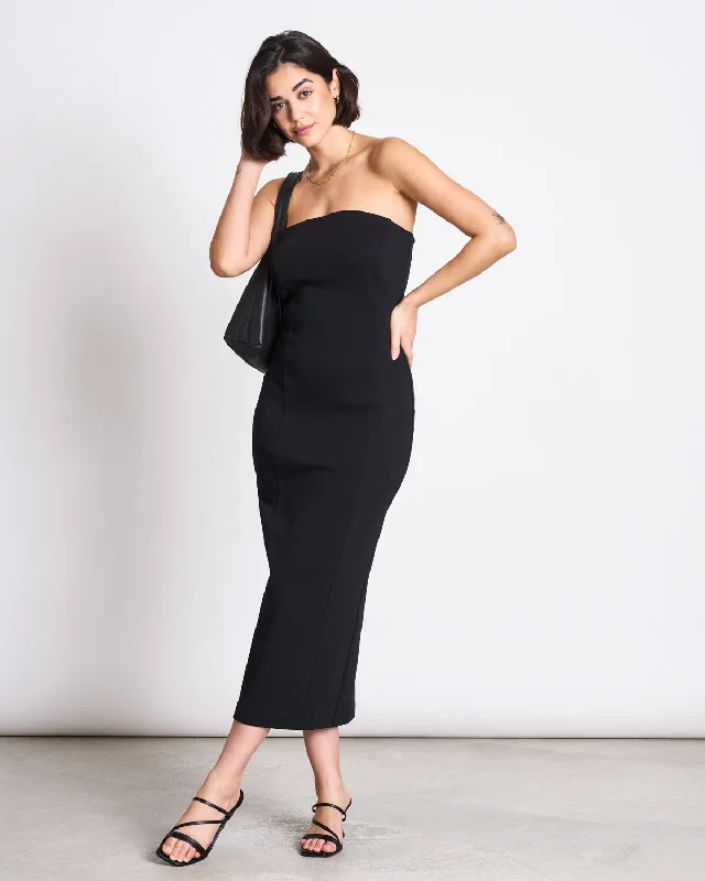 MIDI TUBE DRESS SUMU BLACK GOTS Knitted midi dresses