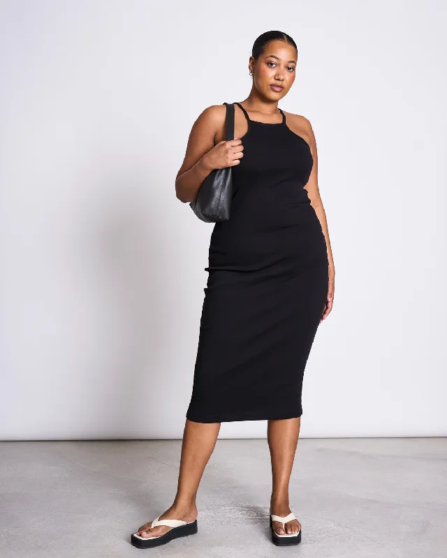 MIDI DRESS ELITA BLACK Minimalist midi dresses