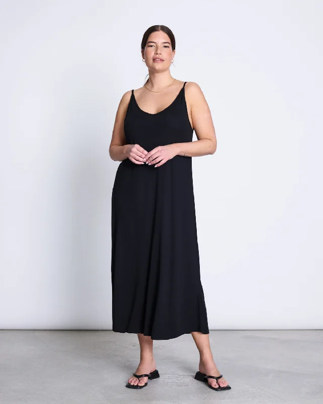 MIDI DRESS TRIANGLE BLACK Boho midi dresses