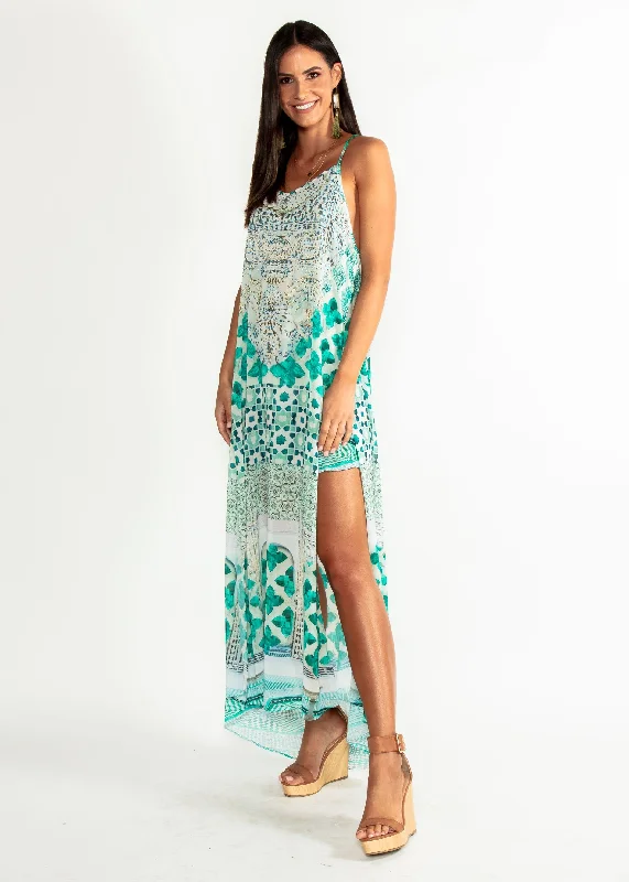 Lost Lotus Chiffon Maxi - Emerald City Boohoo maxi dresses