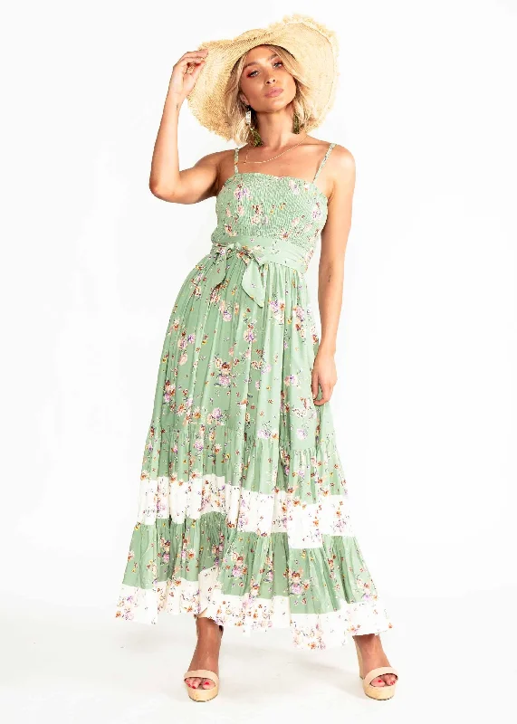 Rimu Maxi Dress w/ Tie - Betsy Trendy maxi dresses under $50