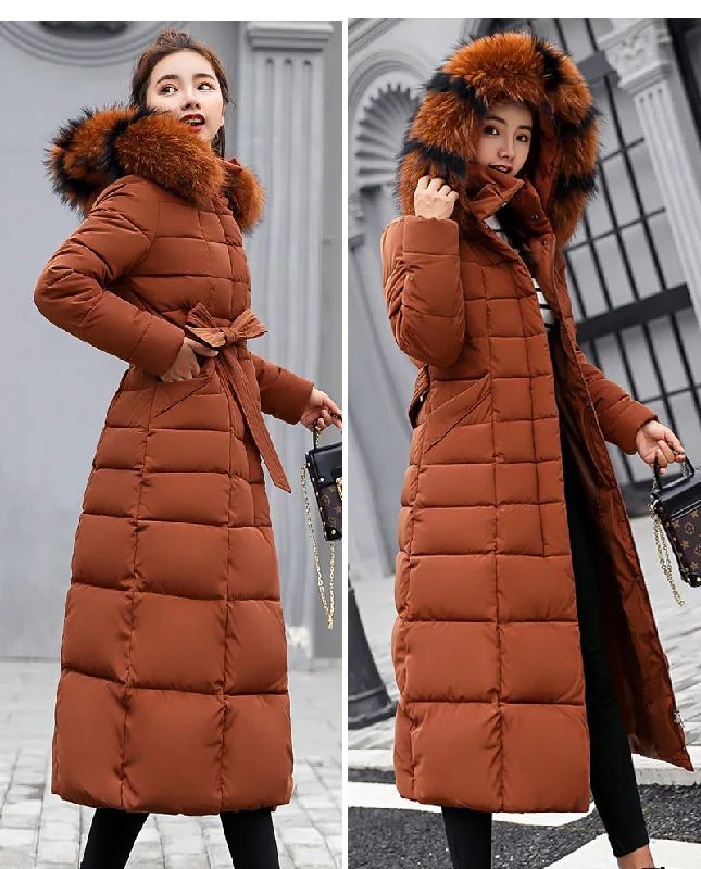 Women Winter Jacket Cotton Padded Warm Thicken Long Coat Corset maxi dresses