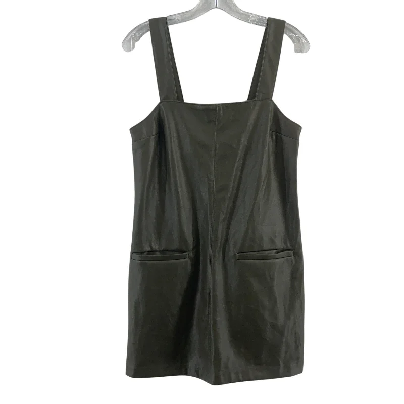 Abercrombie & Fitch Olive Green Faux Leather Sleeveless A-Line Dress Women’s S Summer unclassified dresses