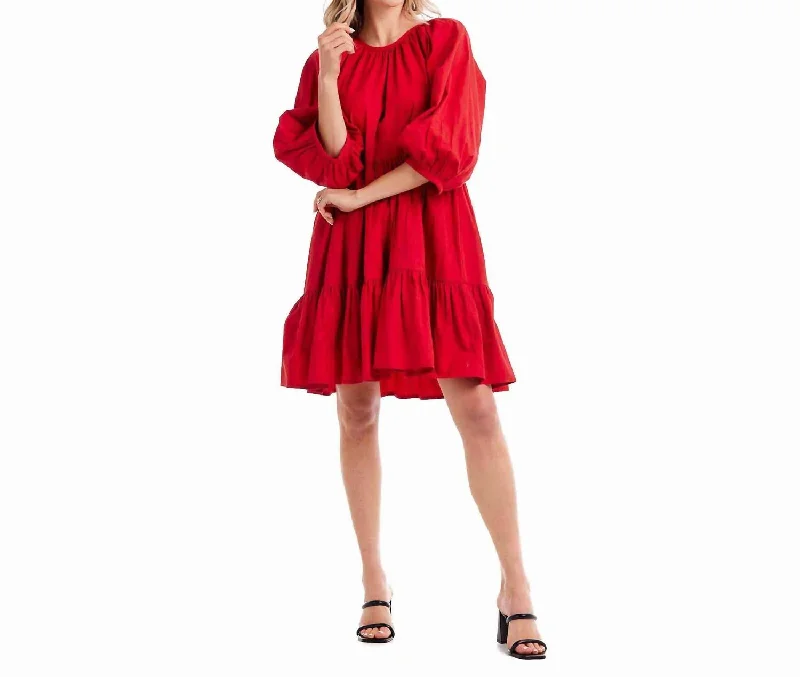 Adriana Bow Dress In Red Party unclassified dresses