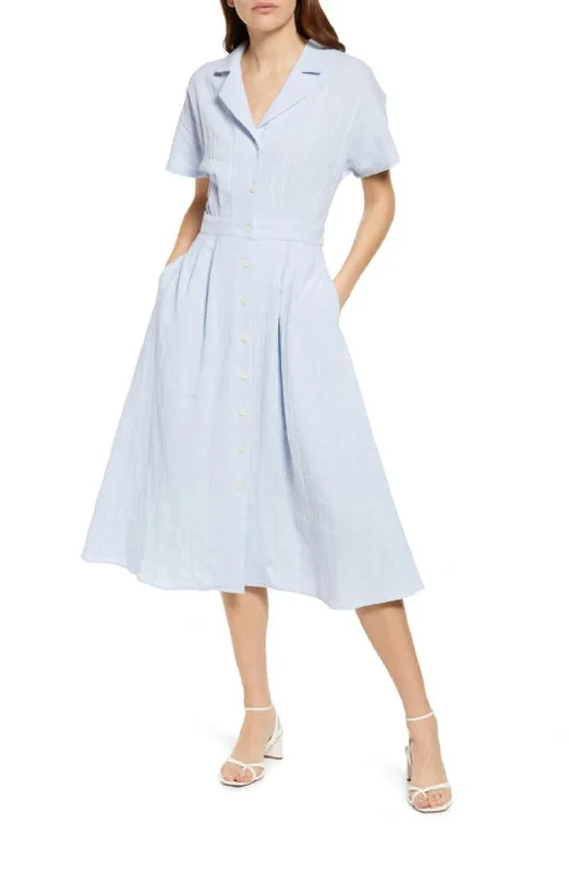 Alexandra Woven Dress In Bleu Clair Breathable unclassified dresses