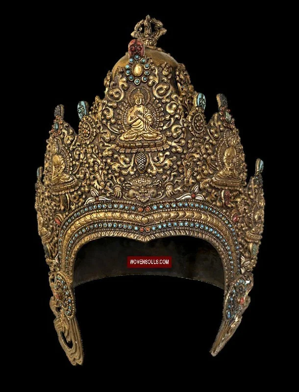 1561 SOLD - Antique Buddhist Ceremonial Crown for Lama / Priest Corset unclassified dresses