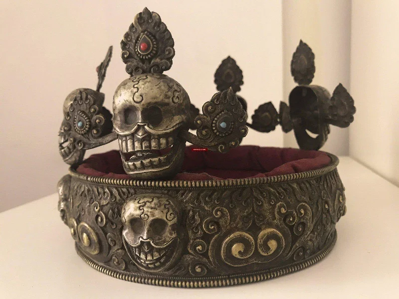 1310 SOLD Antique Buddhist Tantric Priest Ceremonial Crown Diadem with Pancha Buddha Everyday wear unclassified dresses