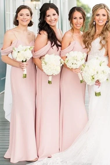 Blush Pink Off-the-Shoulder Sweetheart Bridesmaid Dress Anniversary unclassified dresses