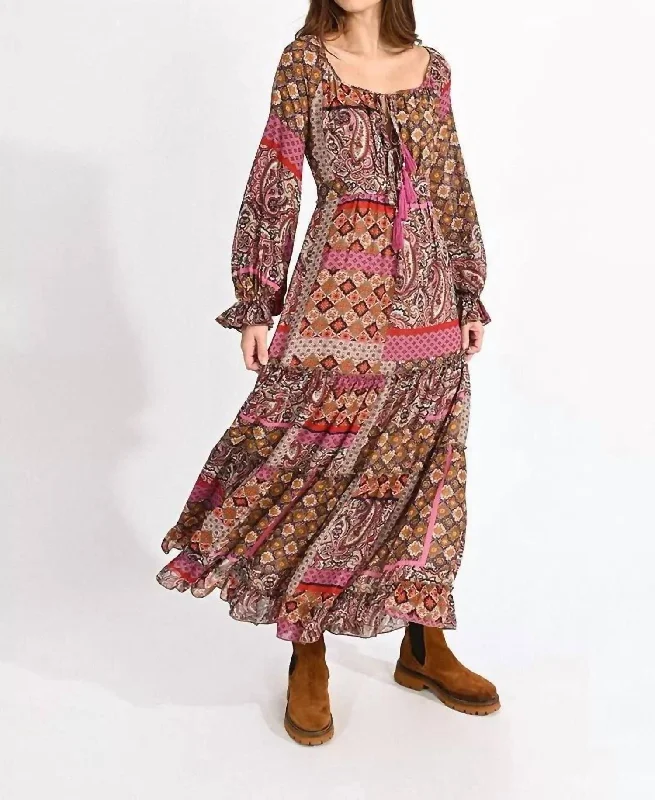 Boho Fit-And-Flare Dress In Multi Holiday unclassified dresses