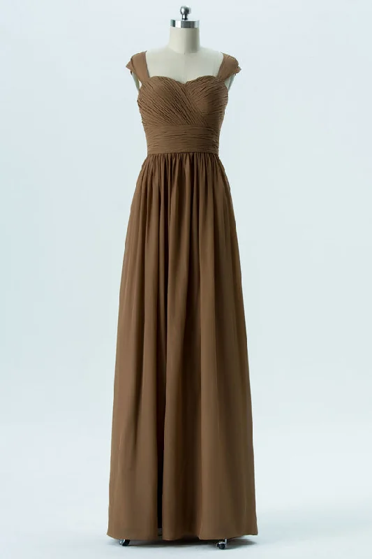 Brown Sweetheart Cutout Back Bridesmaid Dress Wedding guest unclassified dresses