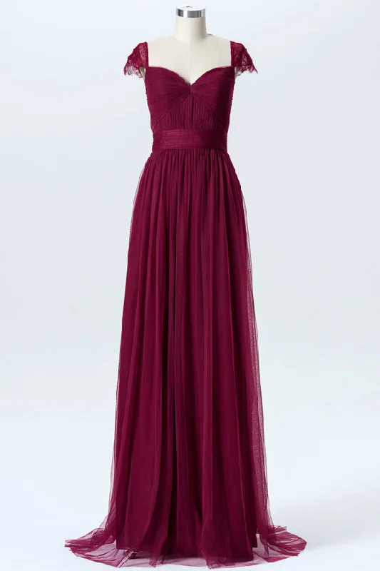 Burgundy Chiffon Cutout Back Bridesmaid Dress Stretchy unclassified dresses