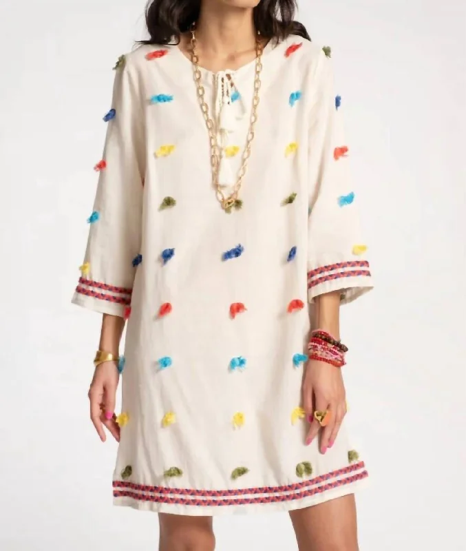 Capri Tunic Dress In Dobby Dots Lace unclassified dresses