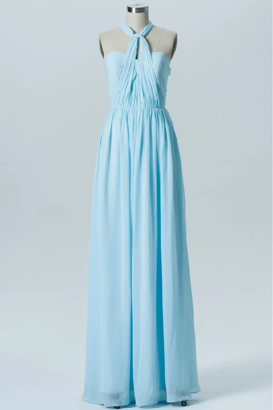 Convertible Light Blue Sweetheart Bridesmaid Dress Cotton unclassified dresses