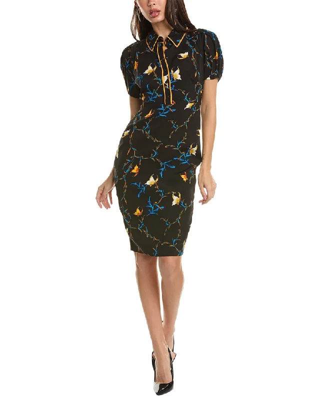 Diane von Furstenberg New Elly Silk-Blend Sheath Dress Dark color unclassified dresses