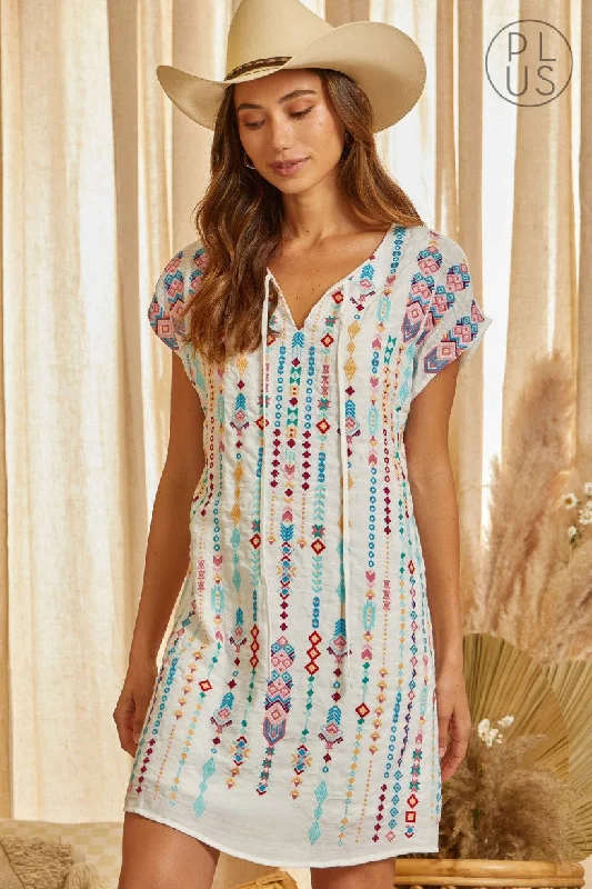 Elizabeth Embroidered Shift Dress Budget-friendly unclassified dresses