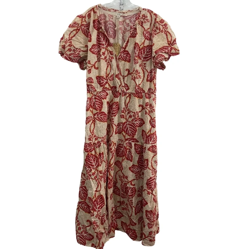 Fat Face Women's Aubrey Vine Print Cream & Red A-Line Dress Size 18 NWT Cotton Smocked unclassified dresses