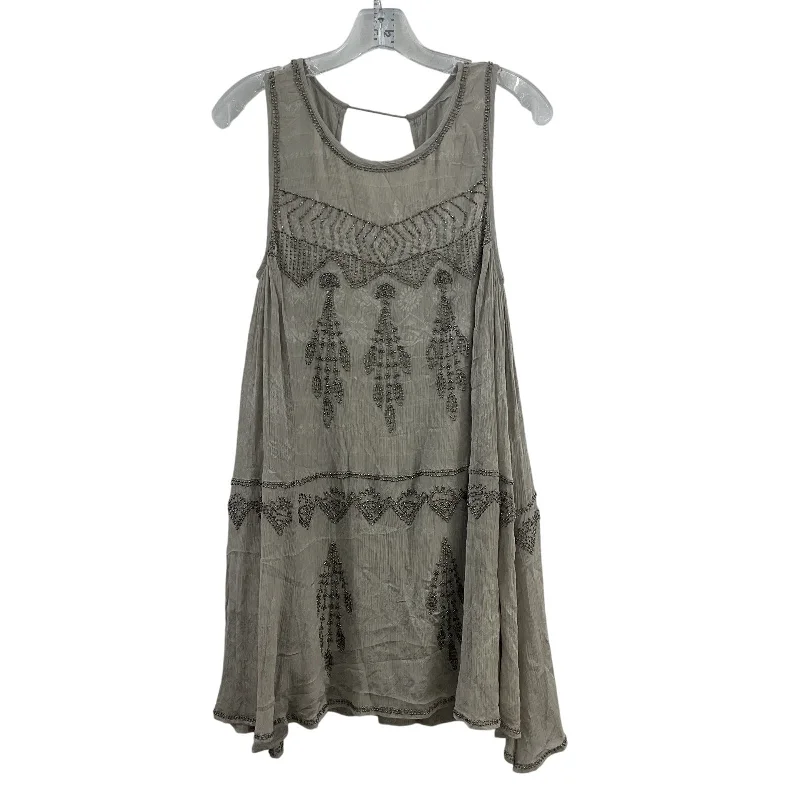 Free People Women's Bohemian Embroidered Beaded Gray Sheath Dress - Size S, NWT Gothic unclassified dresses