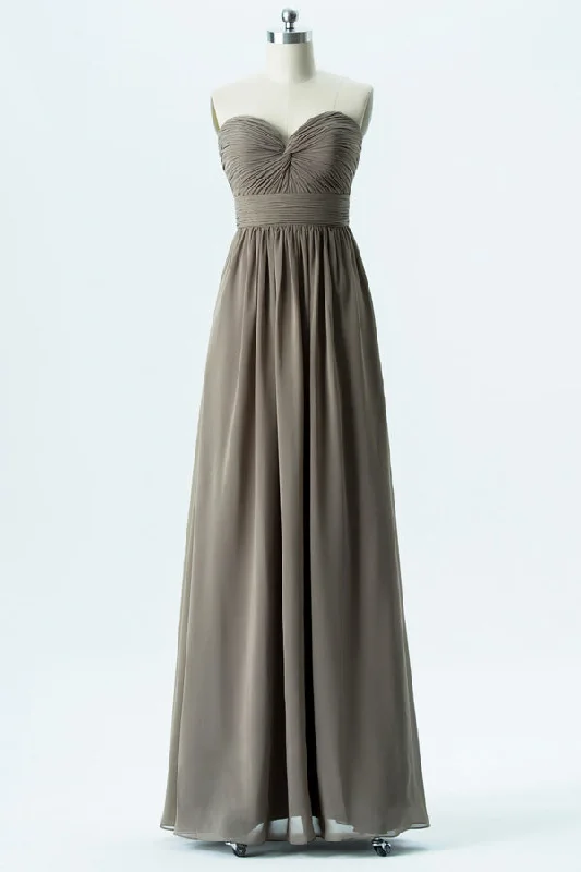 Grey Sweetheart Twist-Front Bridesmaid Dress Luxury unclassified dresses