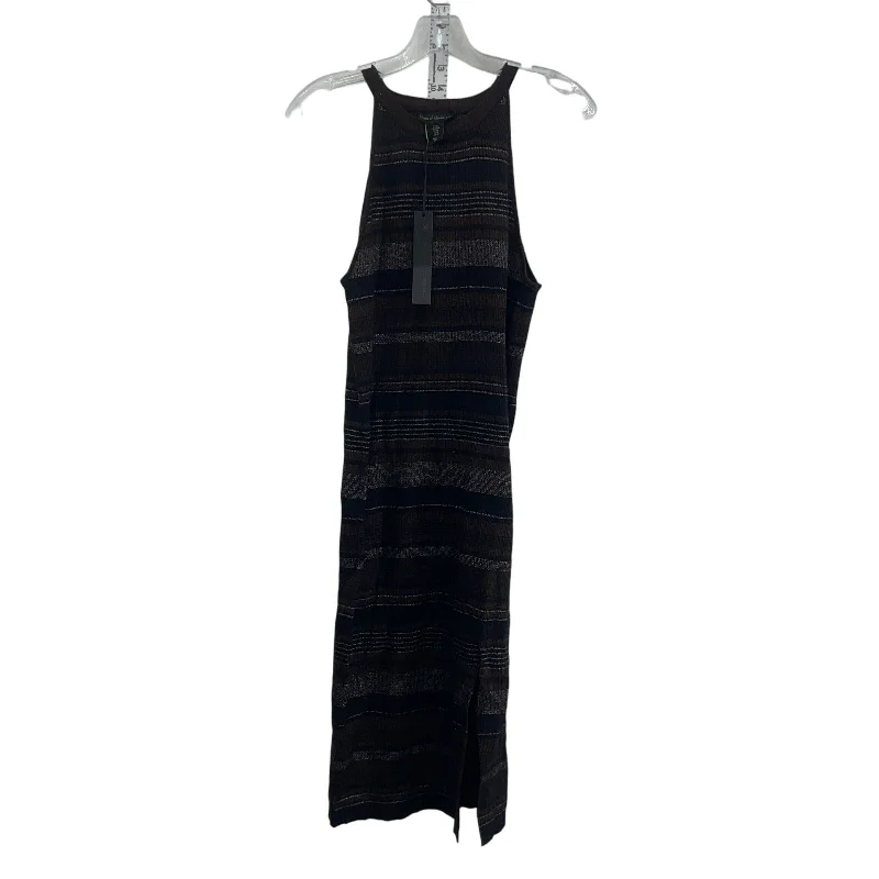 House of Harlow Black Brown Striped Halter Sheath Dress M NWT Women's Flowy unclassified dresses