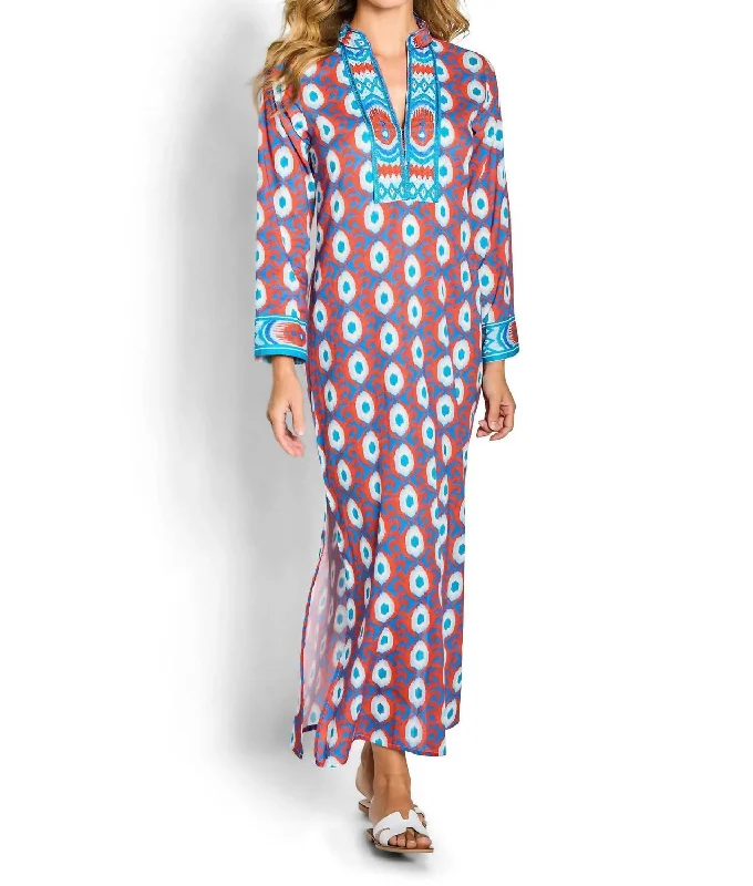 Izzy 54" Kaftan Dress In Multi Beach unclassified dresses