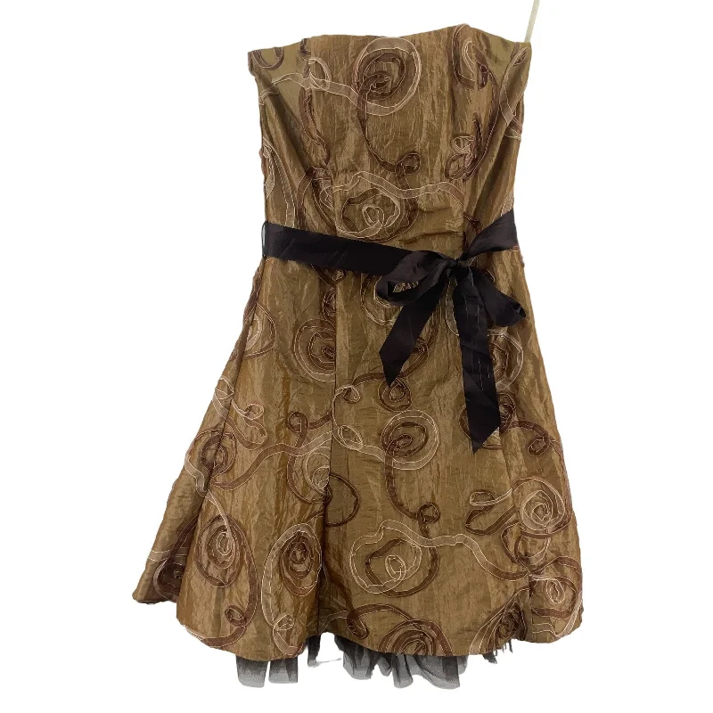 Jessica McClintock Vintage USA Brown Raffia Fit & Flare Prom Dress Womens Size 2 Printed unclassified dresses