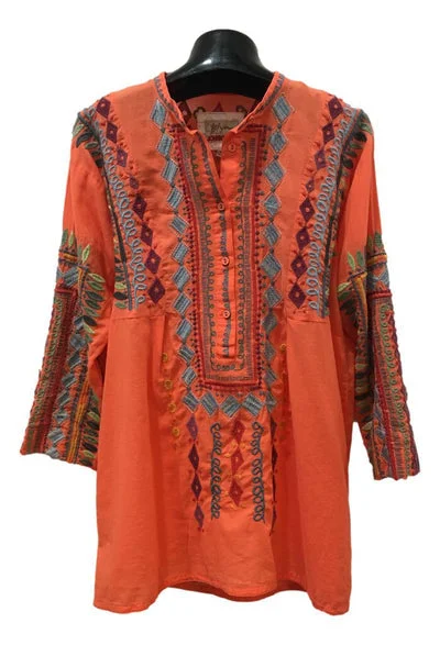 Johnny Was Isla Coral Blouse Comfortable unclassified dresses