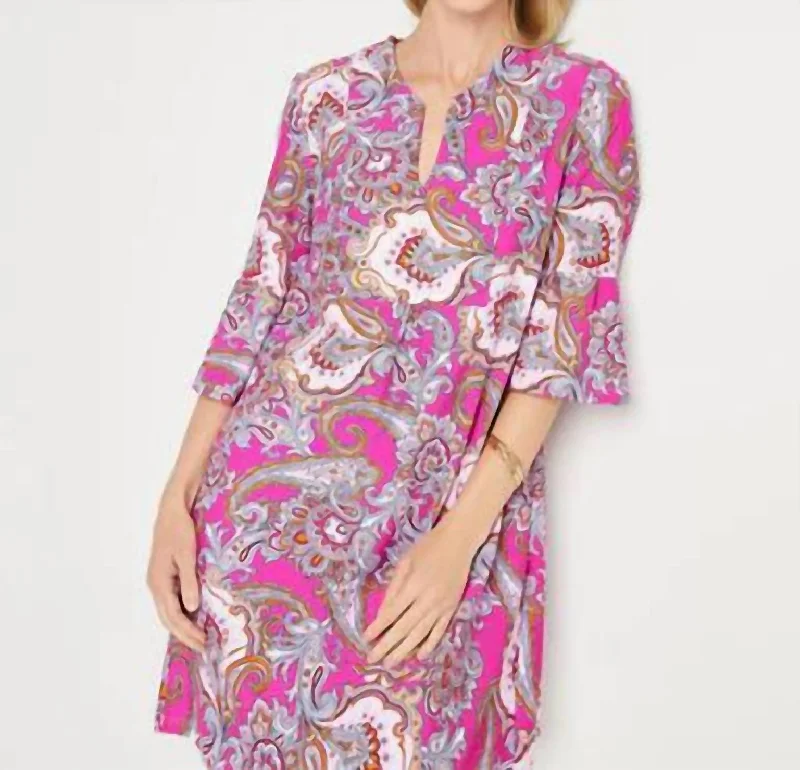 Kerry Dress In Palm Beach Paisley Ruched unclassified dresses