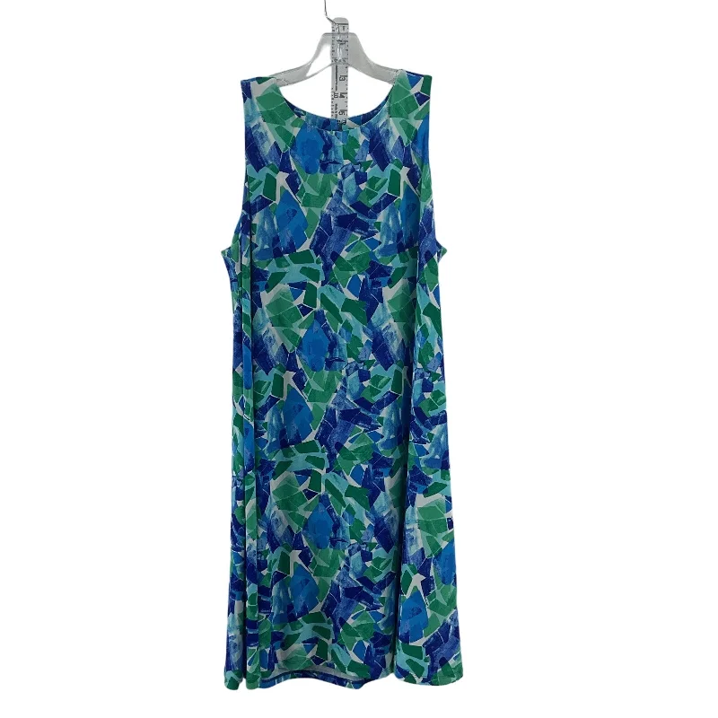 Lauren Ralph Lauren Blue/Green Women's Abstract Shift Dress Size 14 Preowned Chic unclassified dresses