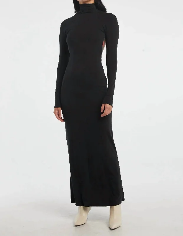 Lenny Dress In Black Open-back unclassified dresses