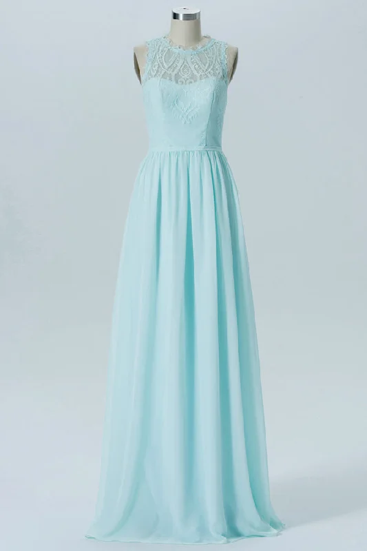 Light Blue Sleeveless Bridesmaid Dress with Back Cutout Breathable unclassified dresses